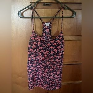 J.Crew tank top size four flamingo pattern